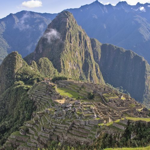 The Inca citadel of Machu Picchu with Huayna Picchu behind it The Inca citadel of Machu Picchu with Huayna Picchu behind it